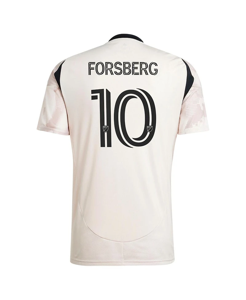Adidas Men's Emil Forsberg Tan New York Red Bulls 2025 Stone Kit Replica Player Jersey