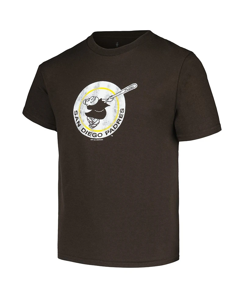 Soft As A Grape Big Boys and Girls Brown San Diego Padres Cooperstown Collection T-Shirt