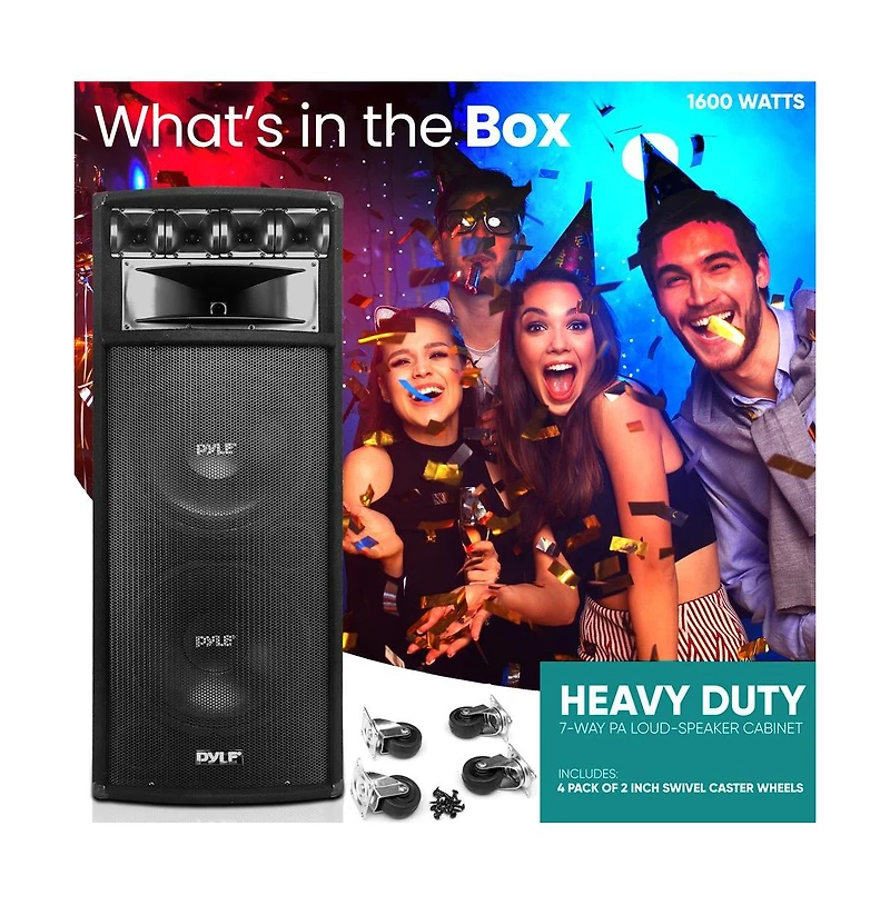 Pyle 1600W Heavy Duty 7 Way Pa Loud-speaker Cabinet