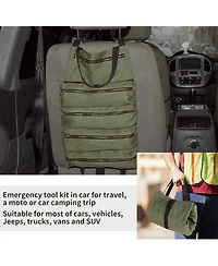 Xdovet Tool Bag Roll Up,Heavt Duty Tool Organizer Portable Tool Storage Bags Waterproof Oxford Cloth-Zipper Pouch for Men Mechanic, Electricians, Repa
