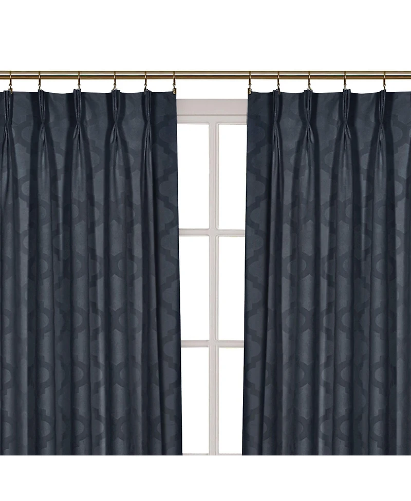 Kate Aurora 2 Pack Windsor Pinch Pleat/Rod Pocket/Back Tab Quatrefoil Window Curtain Panels