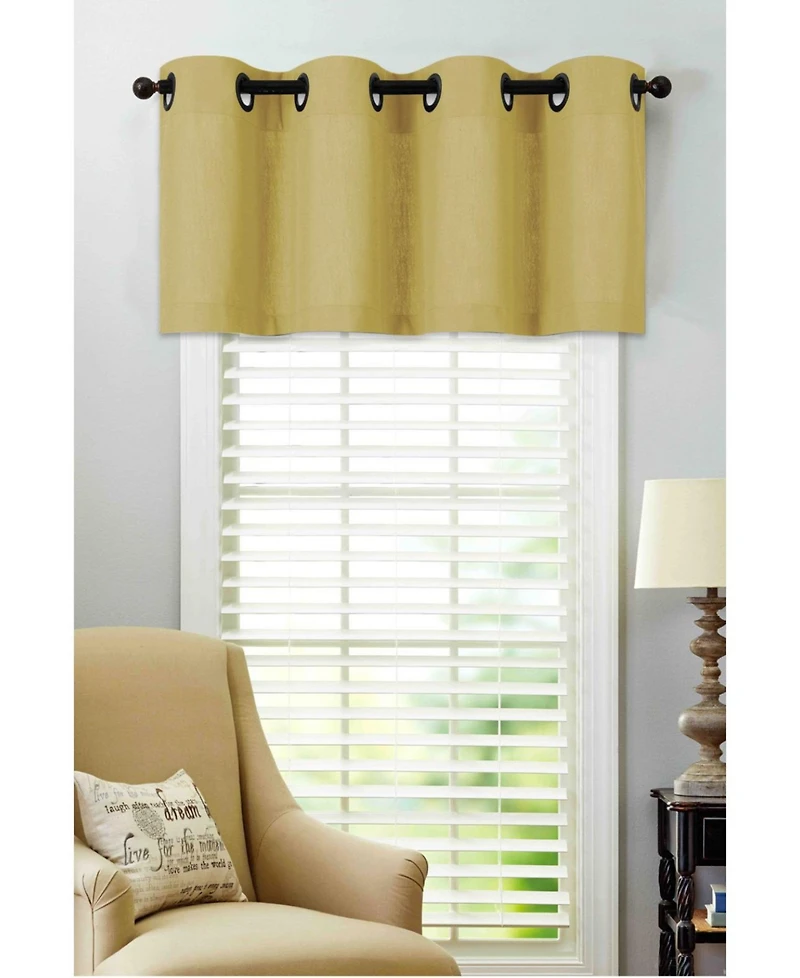 Kate Aurora Teen Decor Poly Cotton Pastel Yellow Colored Grommet Top Window Valance