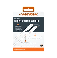 Ventev Flat Usb C to Usb C High Speed Tangle-Free 3 Foot Cable