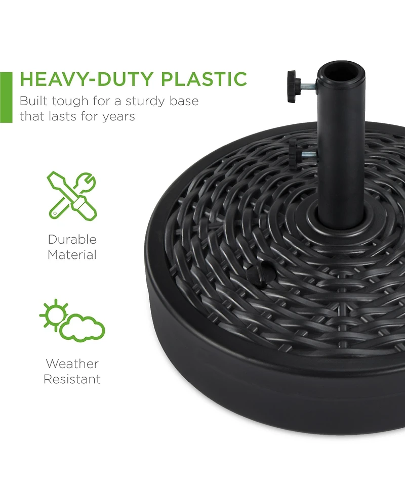 Best Choice Products Fillable Plastic Patio Umbrella Base Stand, Pole Holder w/ Adjustment Knob