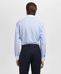 Mango Men's Striped-Print Slim-Fit Dress Shirt