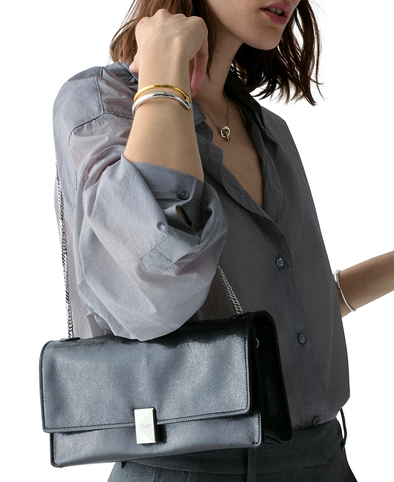 kate spade new york Deco Glazed Leather Soft Shoulder Bag
