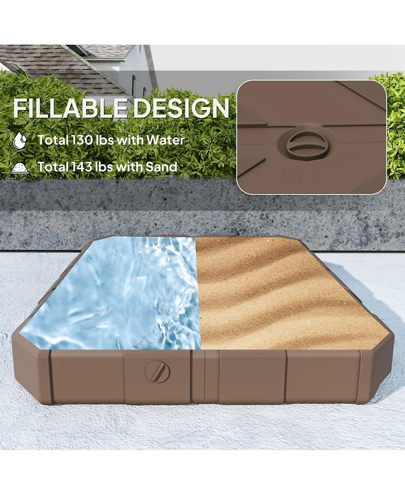 Outsunny Offset Umbrella Base, /Water Filled Umbrella Sd,