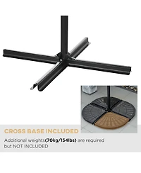 Outsunny 10' Cantilever Umbrella Offset Patio Umbrella w/ Cross Base,