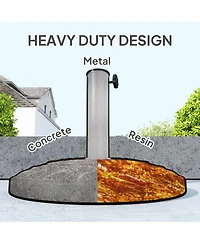 Outsunny 19" Patio Umbrella Base 26 lbs Umbrella Sd for 1.5"/1.9"