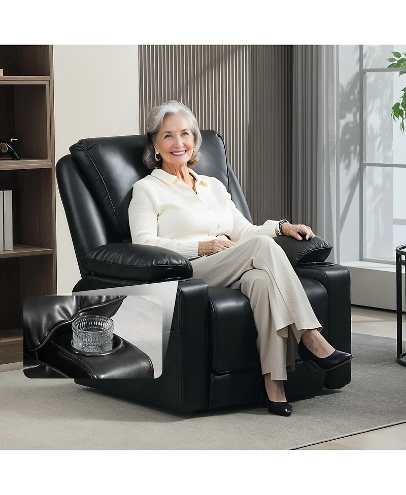 Homcom Lift Recliner Chair, Power Sofa with Massage and Heat,