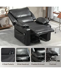 Homcom Lift Recliner Chair, Power Sofa with Massage and Heat,