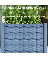 Outsunny 4 x 1 ft Plastic Garden Box w/Drainage Holes,