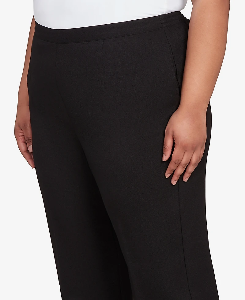 Alfred Dunner Plus As Usual Textured Pull On Elastic Medium Length Pants