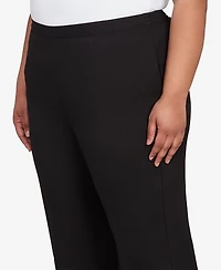 Alfred Dunner Plus As Usual Textured Pull On Elastic Medium Length Pants