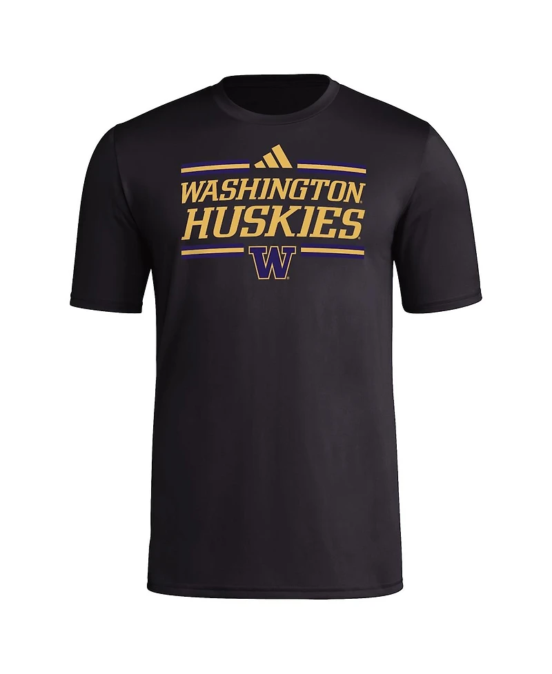 Adidas Men's Black Washington Huskies Strategy Pre-Game T-Shirt
