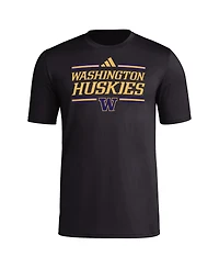 Adidas Men's Black Washington Huskies Strategy Pre-Game T-Shirt