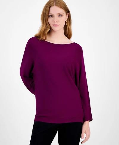 Jm Collection Women's Boat-Neck Dolman-Sleeve Sweater, Macy's Exclusive