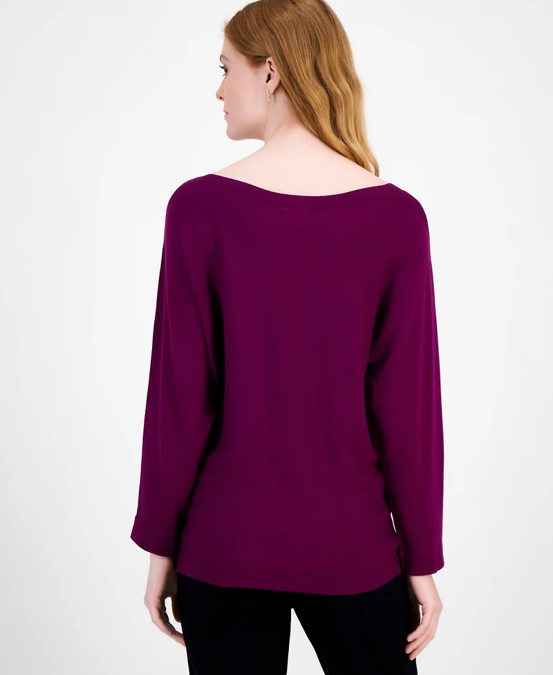 Jm Collection Women's Boat-Neck Dolman-Sleeve Sweater, Macy's Exclusive