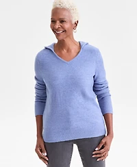 Style & Co Petite Split-Neck Hoodie, Macy's Exclusive