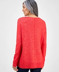 Style & Co Petite Seam-Front Boat-Neck Sweater, Macy's Exclusive