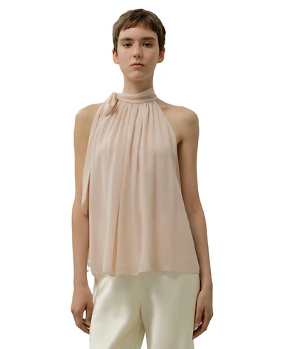 Lilysilk Women's Silk Georgette Tie-Neck Blouse