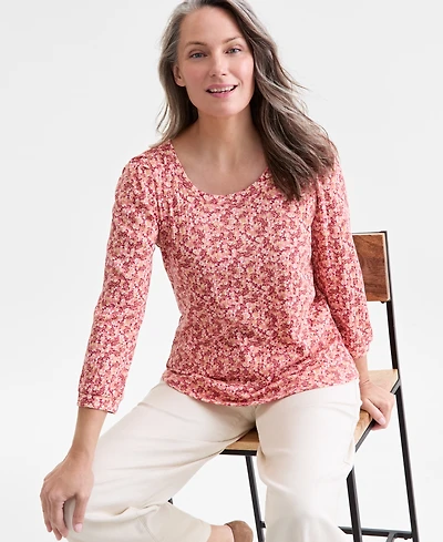 Style & Co Women's Scoop-Neck Long-Sleeve Ribbed Knit Top, Macy's Exclusive