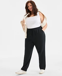 Style & Co Women's Plus Mid Rise Drawstring-Waist Fleece Pant, Exclusively at Macy's