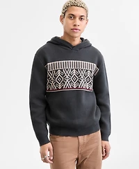 Sun + Stone Men's Long-Sleeve Placed Fair Isle Hooded Sweater, Macy's Exclusive
