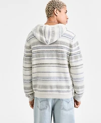 Sun + Stone Men's Francis Striped Long-Sleeve Hooded Sweater, Macy's Exclusive
