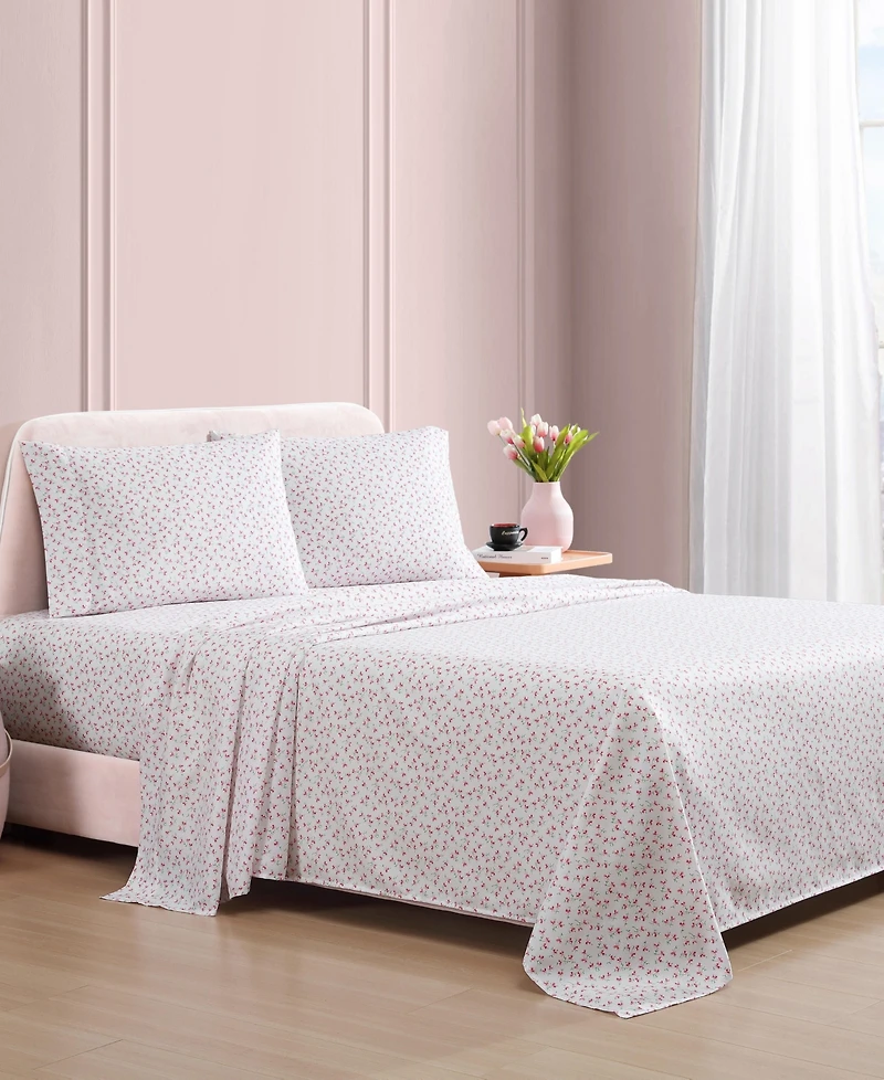 Betsey Johnson Silky Microfiber Printed -Pc. Sheet Set
