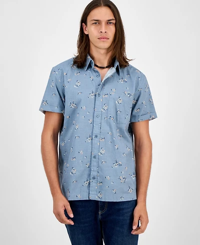 Sun + Stone Men's Floral-Print Short-Sleeve Shirt, Macy's Exclusive