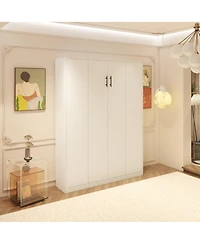 Homsee Full and queen size Hanging storage Murphy bed, white