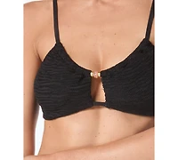 Vince Camuto Women's Beaded Cut Out Bandeau Bikini Top
