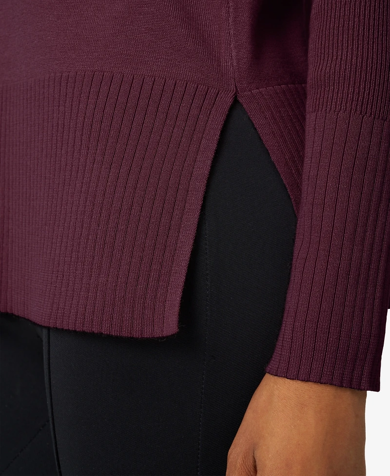 Melissa Paige Women's Boat Neck Ribbed Sweater