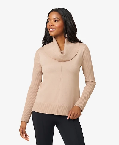 Melissa Paige Women's Ribbed Stitch Cowl-Neck Sweater