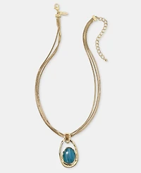 Style & Co Stone Triple Chain Pendant Necklace, 18" + 3" extender, Macy's Exclusive