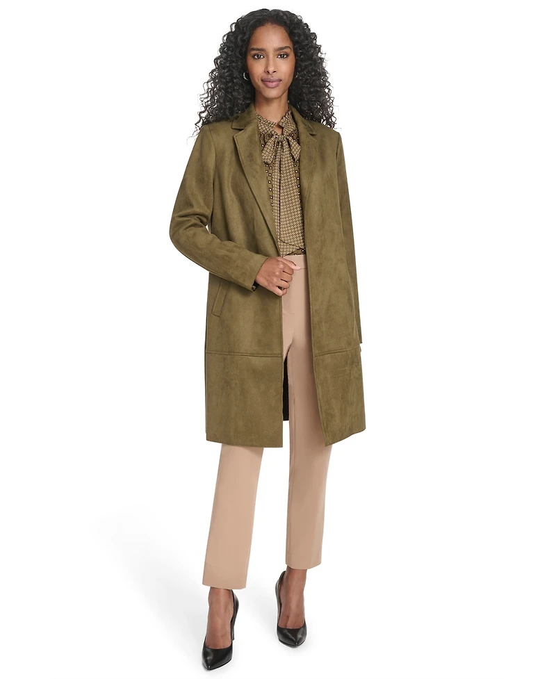 Tommy Hilfiger Women's Scuba Suede Long Sleeve Topper