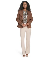 Tommy Hilfiger Women's Scuba Suede One Button Collared Blazer