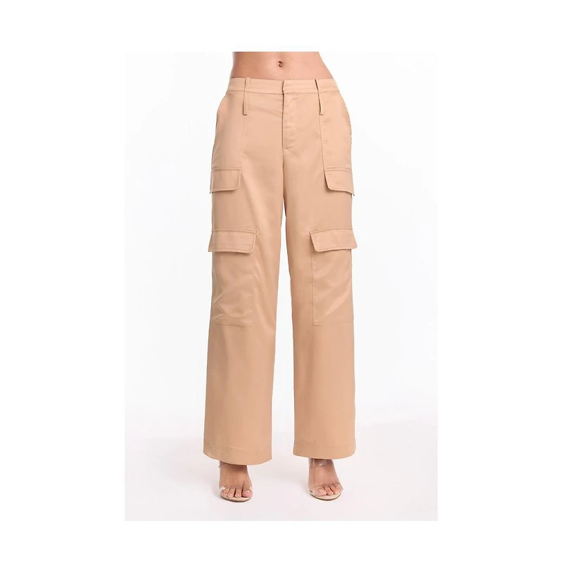 The Noli Shop Women's Milan Satin Cargo Pant