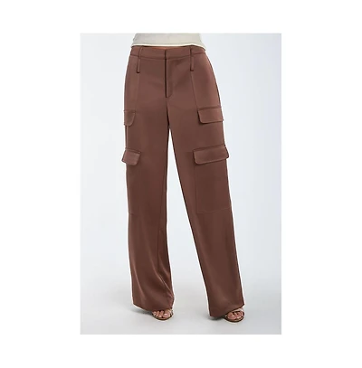 The Noli Shop Women's Milan Satin Cargo Pant