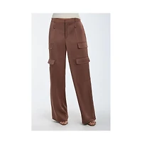 The Noli Shop Women's Milan Satin Cargo Pant