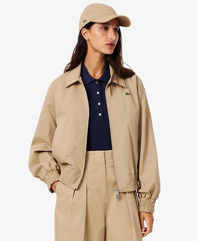 Lacoste Usa Women's Logo Zip Polo Collar Jacket