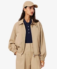 Lacoste Usa Women's Logo Zip Polo Collar Jacket