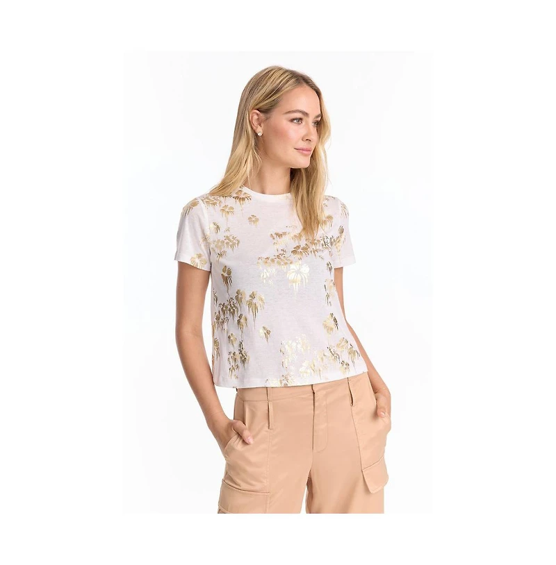 The Noli Shop Women's Jardin Foil Tee - White