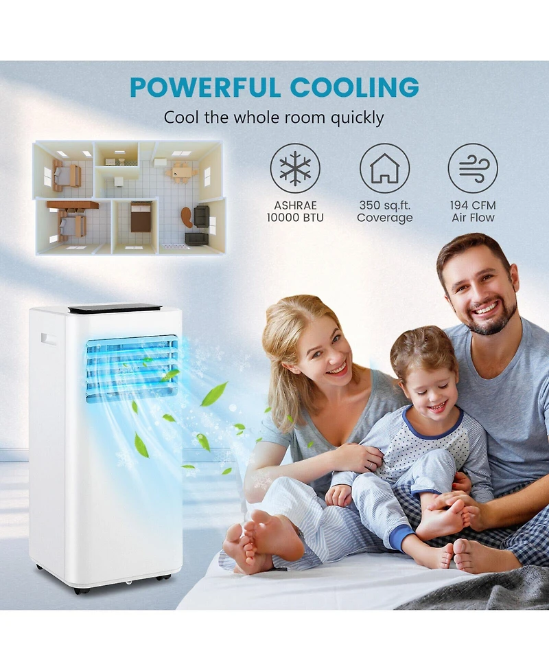 10000 Btu(Ashrae) Portable Air Conditioner with Remote Control