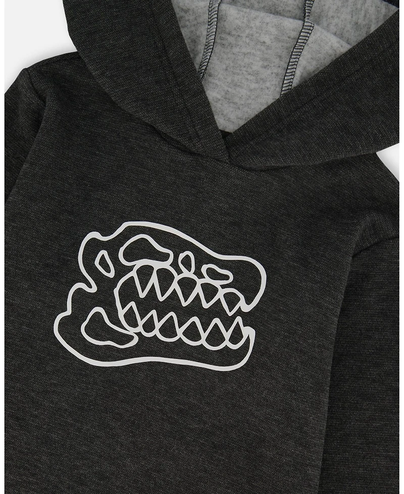Deux par Big Boys Long Sleeve Super Soft Brushed Jersey Hooded Sweatshirt Black