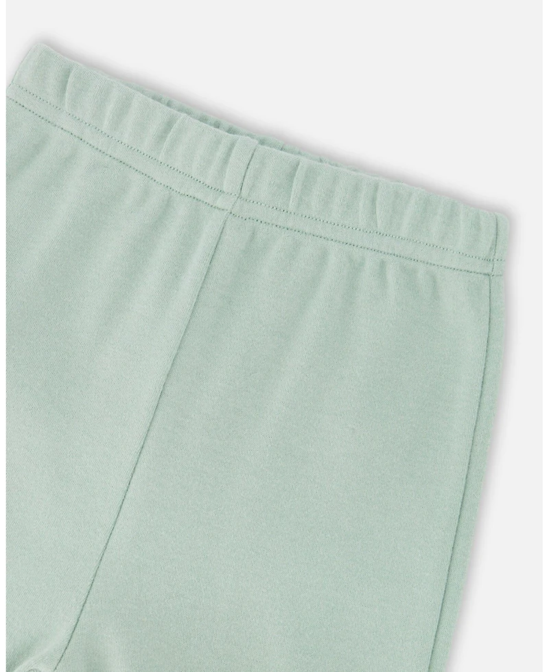 Deux par Baby Girl Cotton Evolutive Pant and Long Sleeve Top Set Jade Green