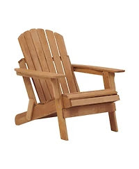 Flynama Oversize Wooden Outdoor Folding Adirondack Chair with Pre-Assembled BackRest & SeatBoard, Wood Patio Chair for Garden Backyard Porch Pool Deck