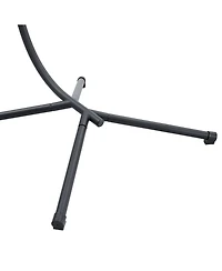 Duty Iron Hanging Chair with Wicker Weave – Single Person Swing for Indoor/Outdoor (Gray)
