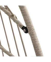Flynama Outdoor garden rattan egg swing chair hanging chair Pe hanging chair blue